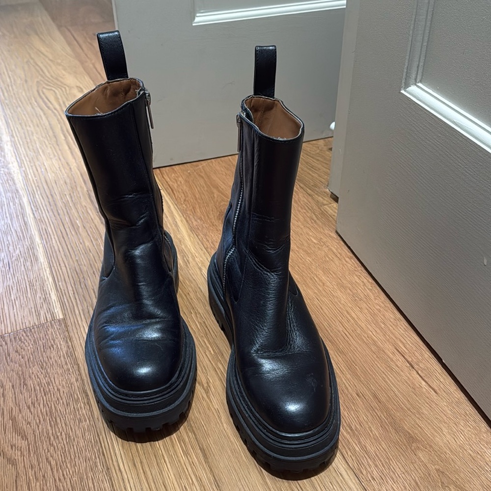Zara black chunky boots